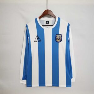MAILLOT ARGENTINE DOMICILE 1986 VERSION MANCHES LONGUES